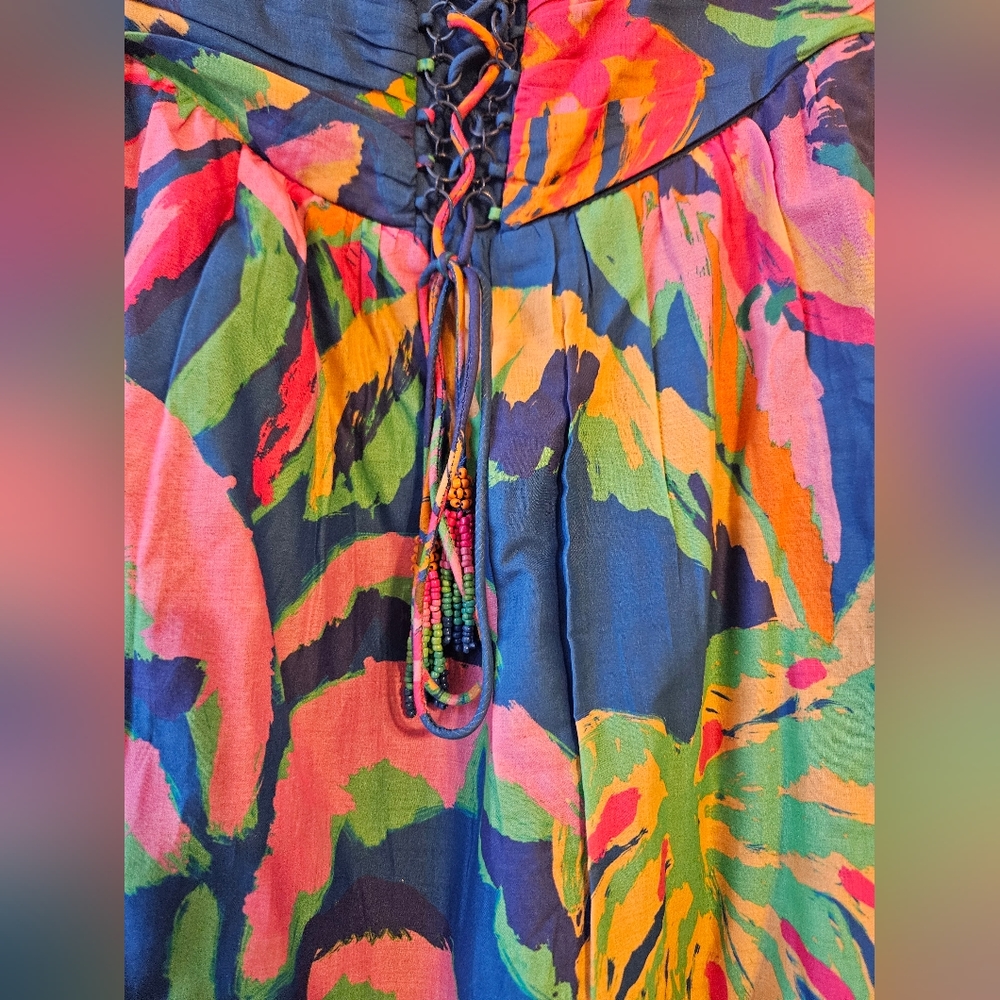FARM RIO PAINTED JUNGLE MIDI DRESS - Picture 2 of 7